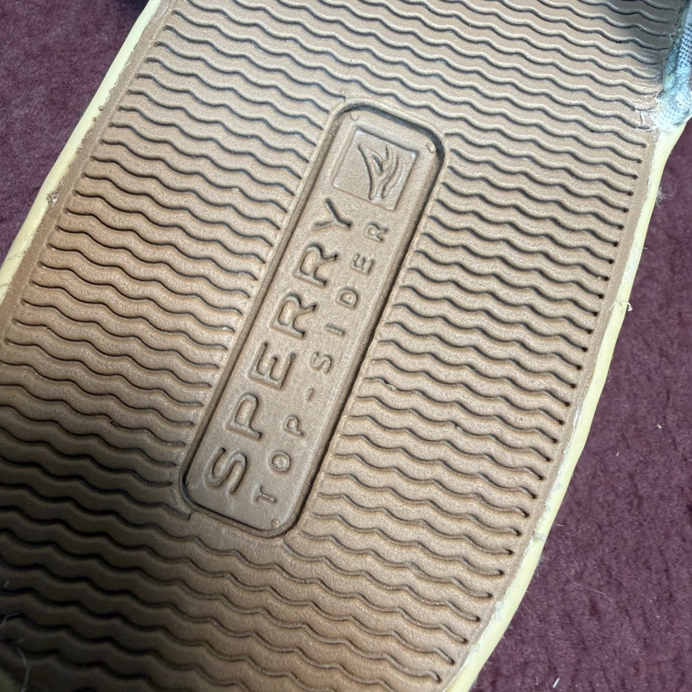 Sperry Flip Flop Sandals Womens Tan Regular Size 7M Thong Plaid Nautical Summer - Picture 4 of 7